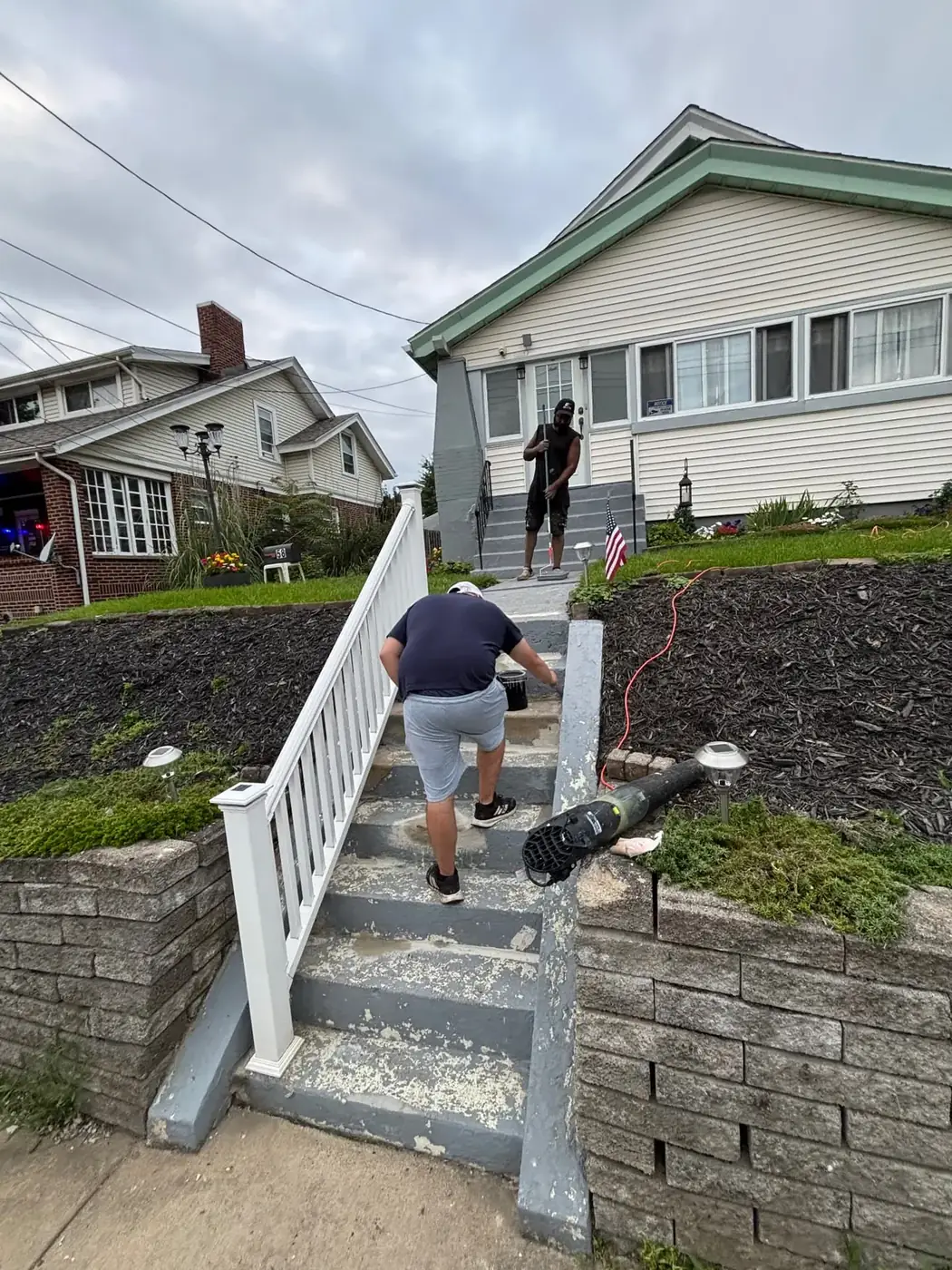 Concrete steps resurfacing — before