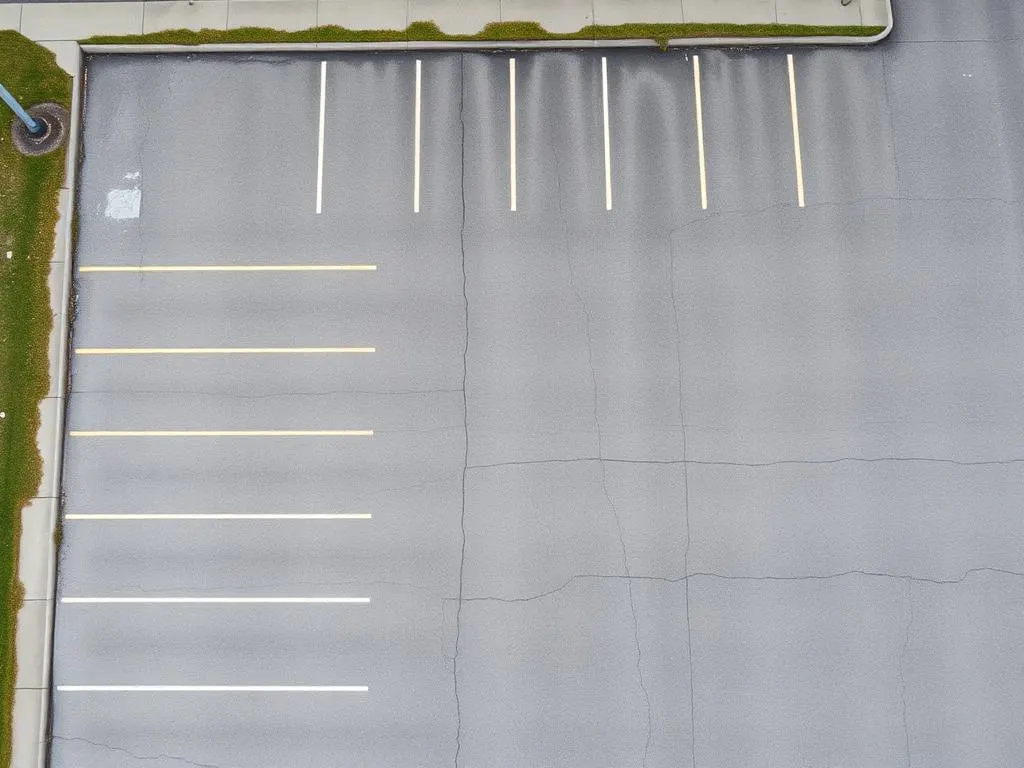 Parking lot repaving — before
