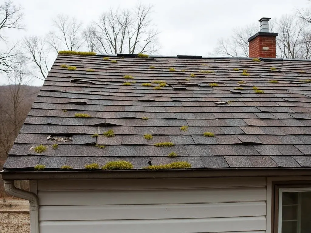 Shingle roof replacement — before