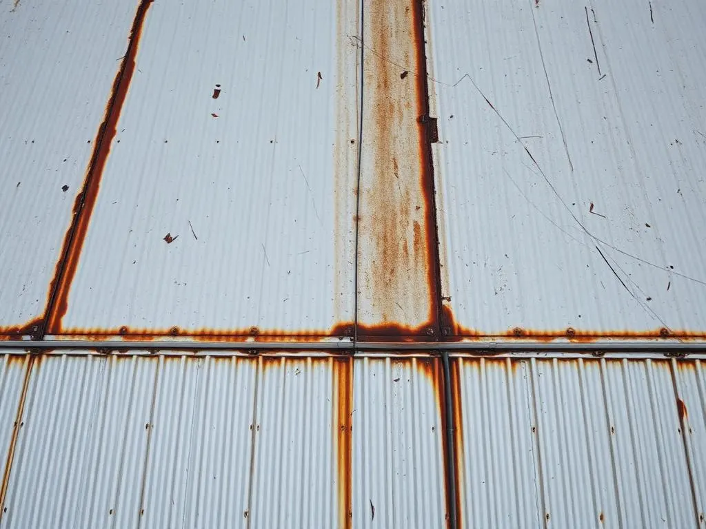 Metal roof silicone recoat — before
